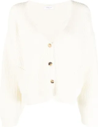 V-neck knitted cardigan