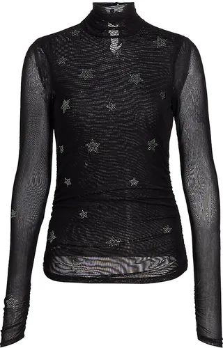 Star Mesh Turtleneck Top