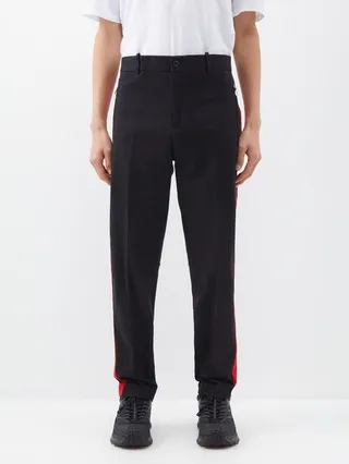 Striped Cotton-blend Track Pants