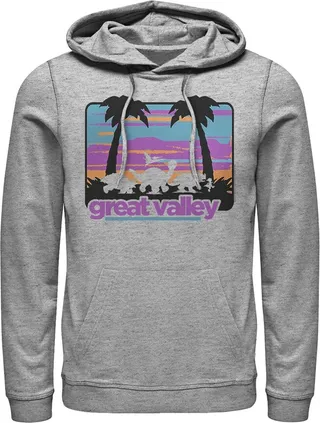 Men's The Land Before Time Retro Great Valley Pull Over Hoodie - Athletic Heather - Medium