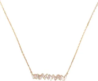 18K yellow gold diamond bar necklace