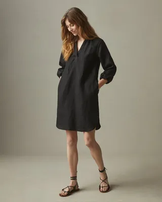 Linen Tunic Dress - Meteorite