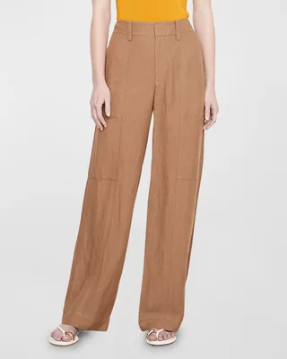 Drop Waist Utility Wide-Leg Pants