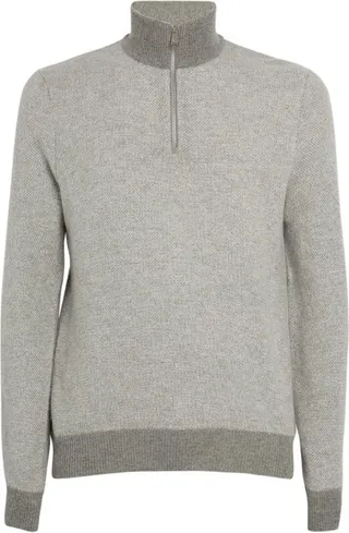 Ralph Lauren Purple Label Cashmere Half-Zip Sweater