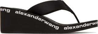 Alexander Wang Black AW Wedge Flip Flop Sandals