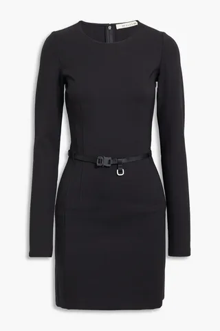 Belted ponte mini dress