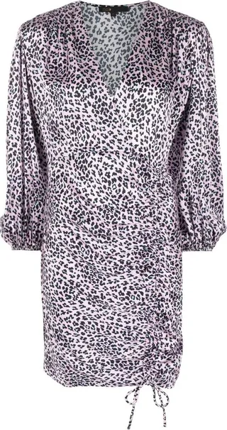 leopard-print V-neck dress