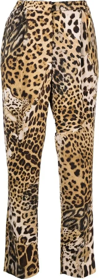 Leopard-Print Cropped Trousers
