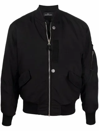 Quilted-Lining Bomber Jacket