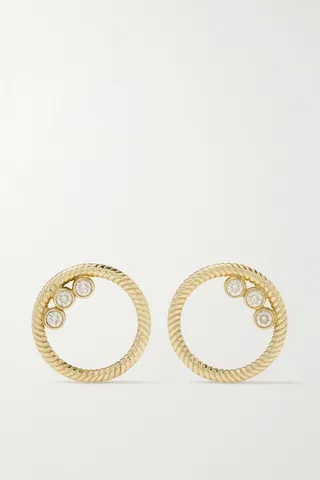 Retrouvaí - Modern Love 14-karat Gold Diamond Earrings - One size