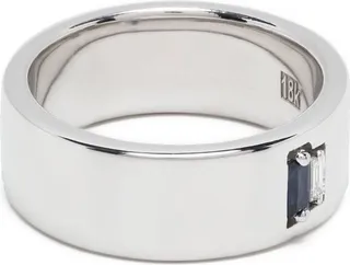 18kt White Gold Diamond And Sapphire Ring