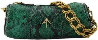 Manu Atelier Cylinder Embossed Zipped Mini Shoulder Bag