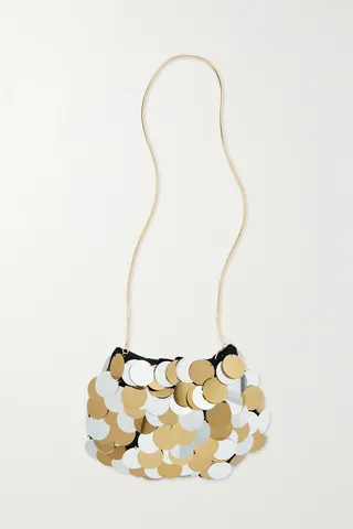 Rosantica - Fiesta Paillette-embellished Satin Shoulder Bag - Metallic