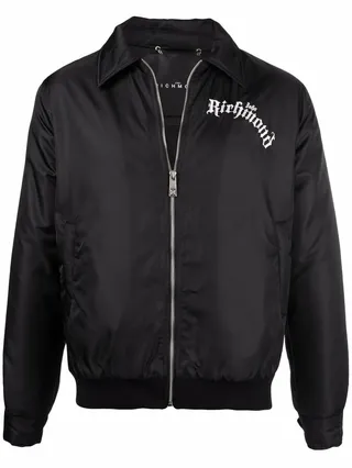 Embroidered-Logo Bomber Jacket