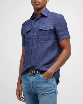 Men's Linen Camp Shirt