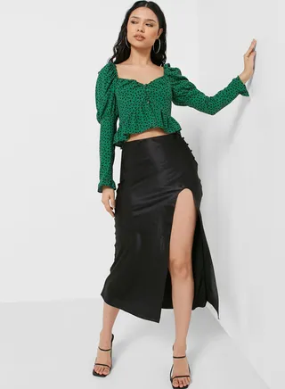 Side Split Midi Skirt