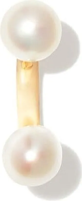 18kt yellow gold Micro pearl single stud earring