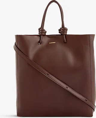 Womens Chesnut Brown Giro Brand-embossed Leather Tote bag