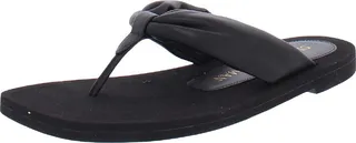 Cassie Womens Faux Leather Slip-On Flip-Flops