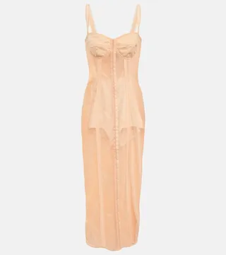 x Kim semi-sheer midi dress