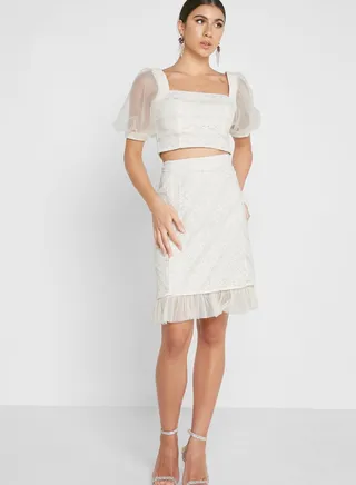 Printed Lace Detail Skirts