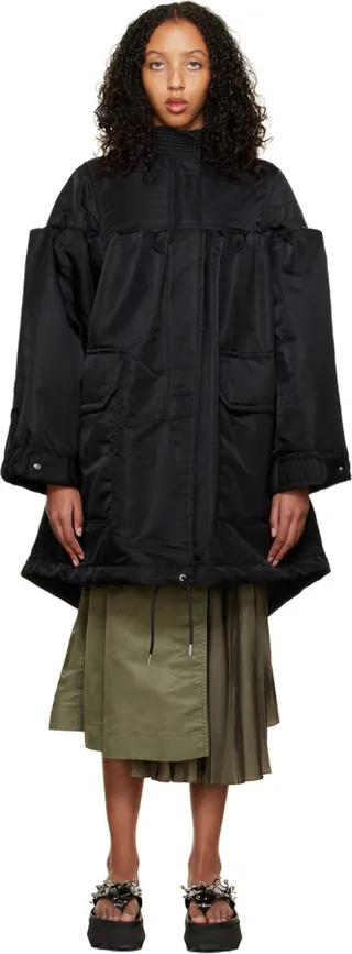 sacai Black Cartridge Pleat Bomber Jacket