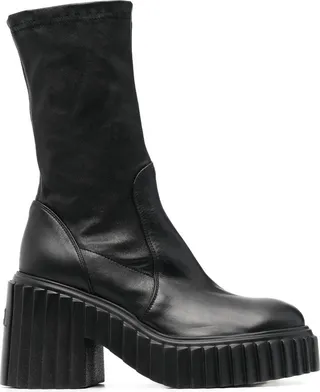 Platform-Sole Ankle Boots