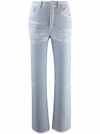 Straight-Leg Knitted Trousers