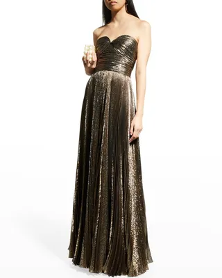 Sweetheart Strapless Lame Gown