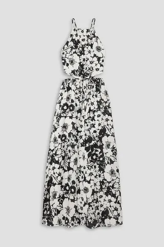 La Piedra cutout floral-print linen maxi dress