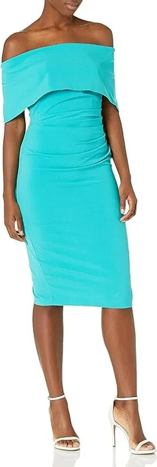 Vince Camuto Women's Off The Shoulder Sheath Dress (Transparent) Women's Dress