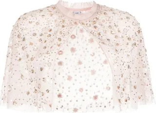Maybelle sequin-embellished cropped cape