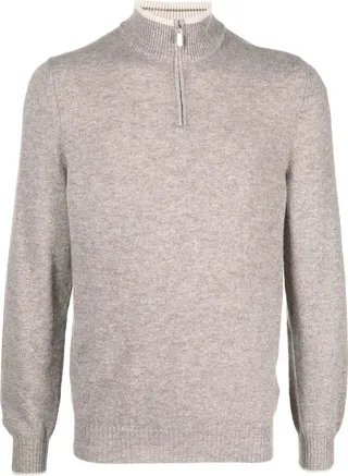 Zip-Up Cashmere Jumper