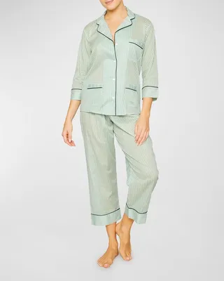 Cropped Striped Pajama Set