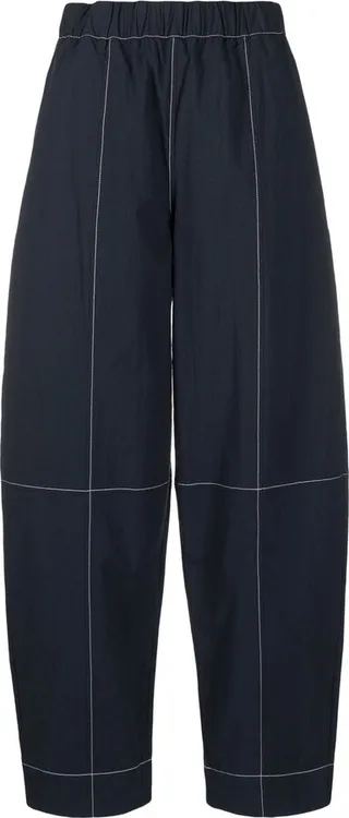 Panelled Elasticated-Waist Trousers