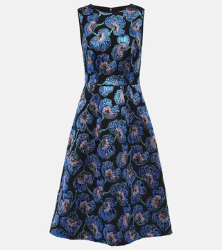 Brocade floral midi dress