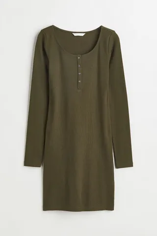 Button-top Jersey Dress