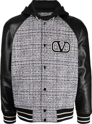 Logo-Patch Hooded Bomber Jacket
