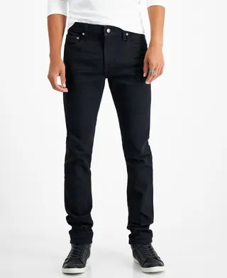 Guess Men's Eco Skinny-Fit Solid Black Wash Mid-Rise Jeans