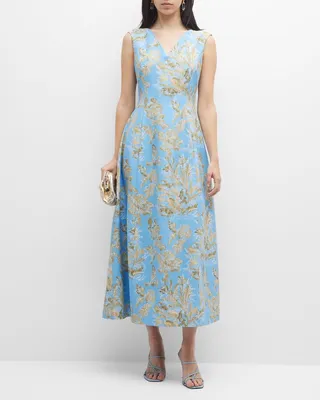 Sleeveless Floral-Print Maxi Dress
