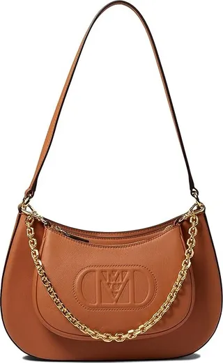 MCM Mode Travia Leather Shoulder Medium (Cognac) Handbags