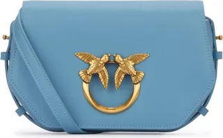 Pinko Exagon Logo Plaque Foldover Crossbody Bag