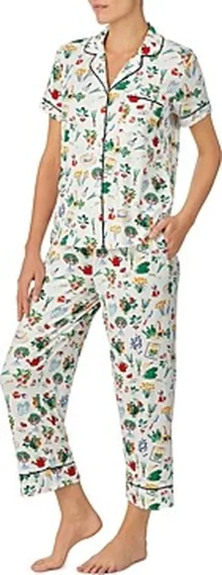 kate spade new york Cropped Printed Pajama Set