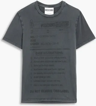 Distressed printed cotton-jersey T-shirt