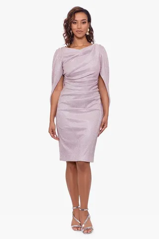 Sheet Glitter Drape Back Dress