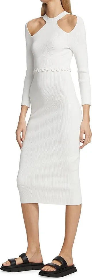 Shoulder & Back Cut Outs Midi Dress