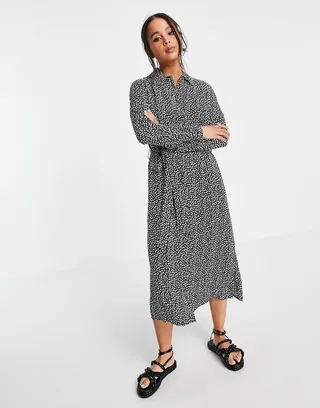 Vila midi shirt dress in print