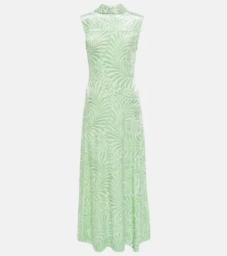 Jacquard devore maxi dress