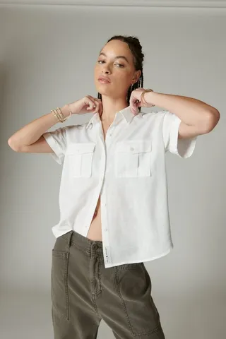 Linen Workwear Short Sleeve Shirt