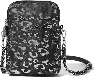 Baggallini Take Two RFID Bryant with Chain (Gunmetal Metallic Cheetah) Handbags